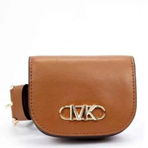 Michael Kors 32 mm Belt w/ Pouch Belt Bag - Medium / M - Luggage Brown Leather