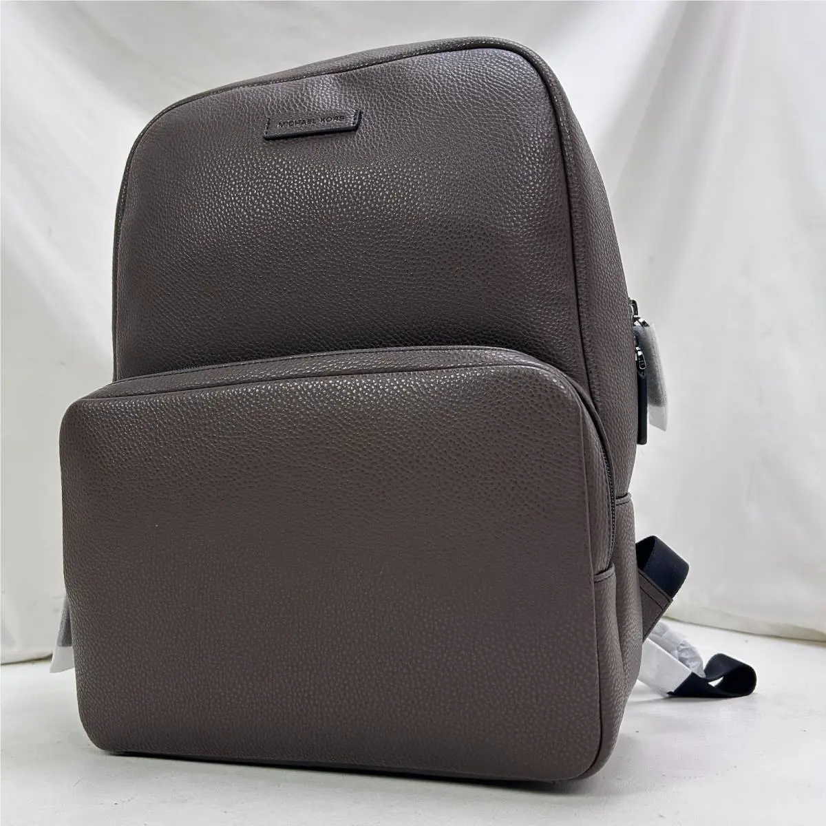 Michael Kors Everett Front Pocket Brown Leather Backpack - 15x12x5