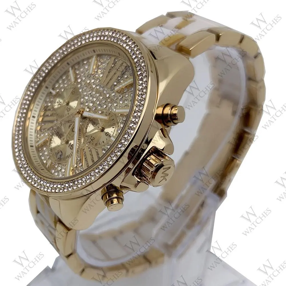Michael Kors MK6157 Wren Gold Tone Crystal Chronograph Quartz Ladies Watch