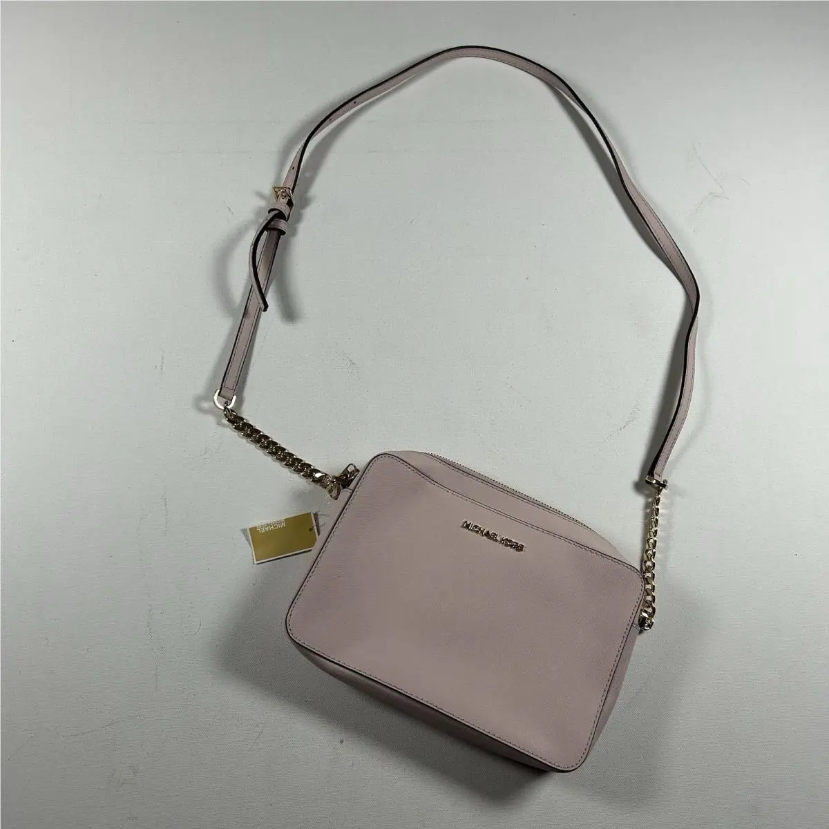 Michael Kors Jet Set Large Powder Blush Pink Saffiano Leather Crossbody Bag