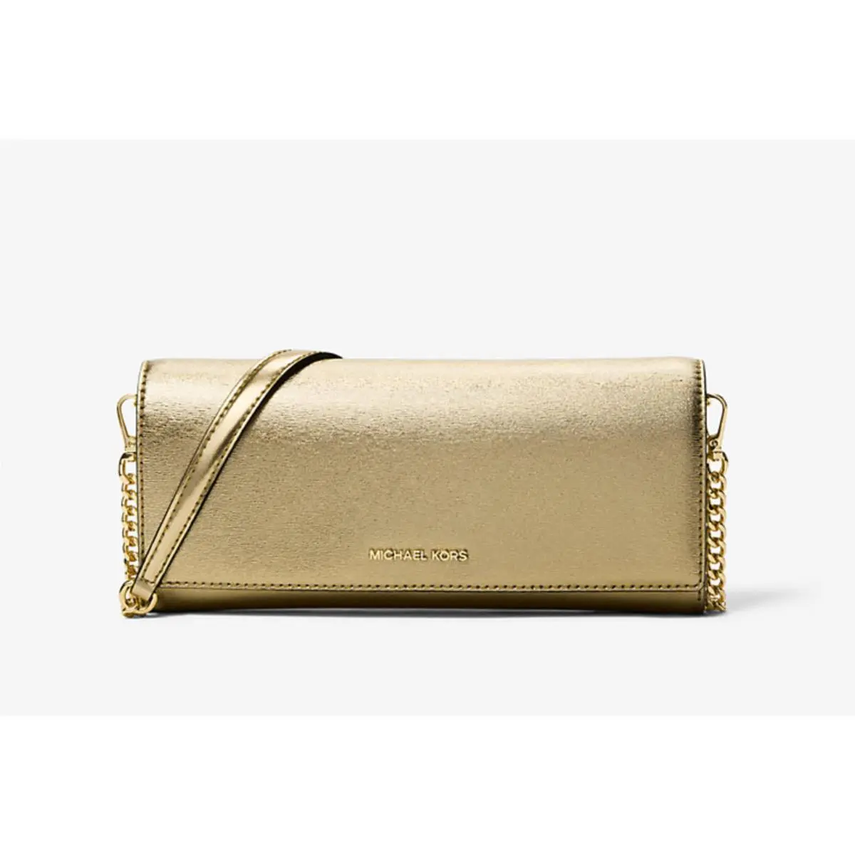 Michael Kors Jet Set Medium Metallic Leather Clutch