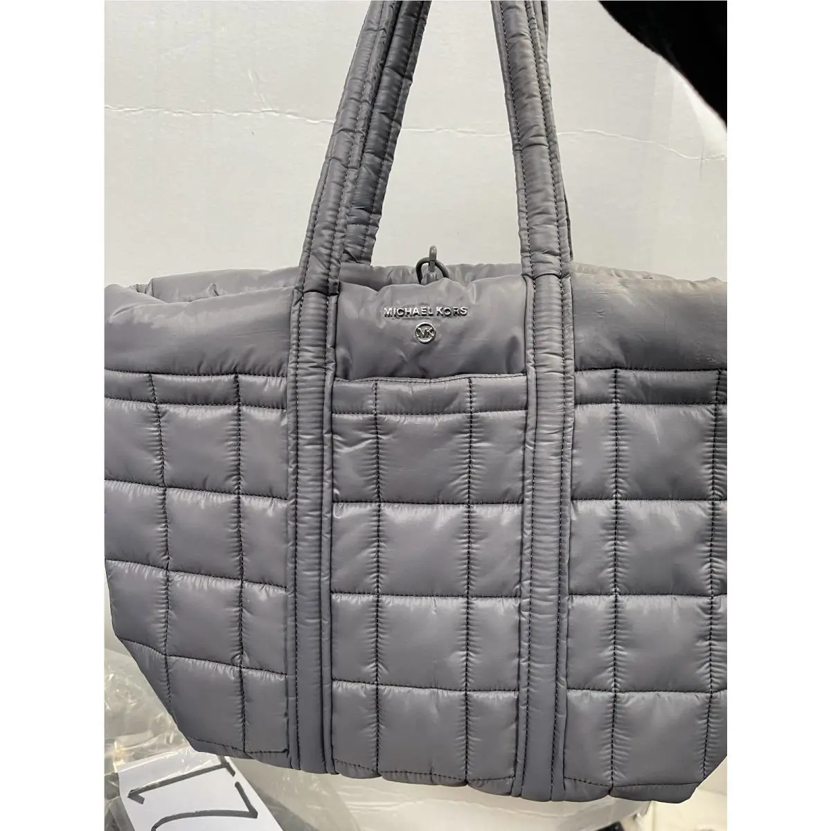 Stirling Large Quilted Padded Tote Bag - Grey by Michael Kors