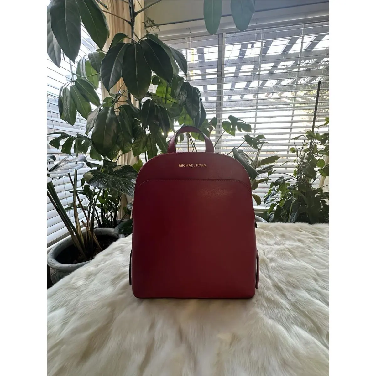 Michael Kors Emmy Large Dome Backpack - Scarlet