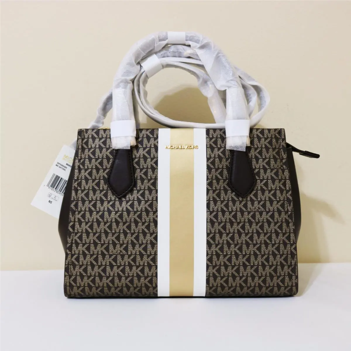 Michael Kors Women Marilyn Medium Signature Logo Satchel Handbag