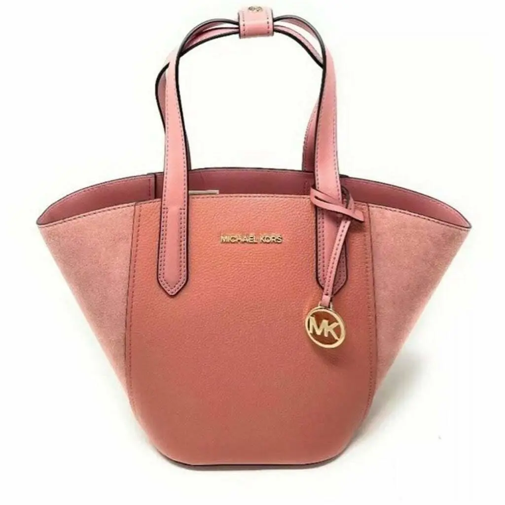 Michael Kors Portia Sunset Rose Small Leather Tote - Lining: Pink, Exterior: Pink