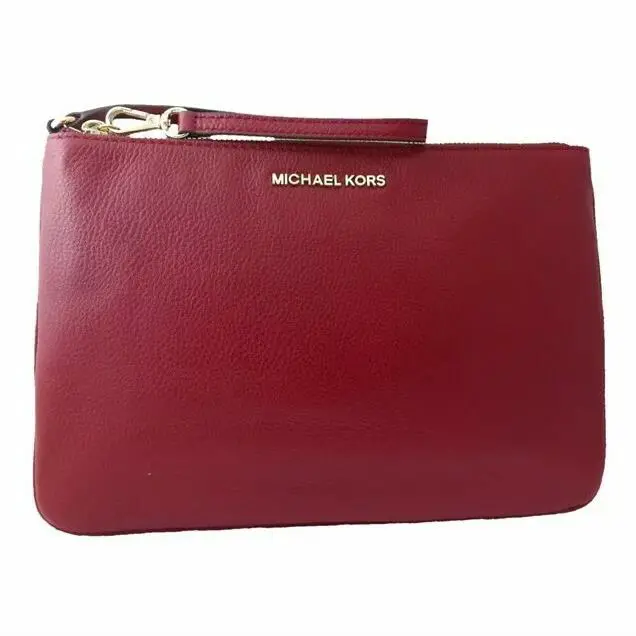 Bedford Large Wristlet Clutch Red Cherry Bag 32H5GBFW7L by Michael Kors