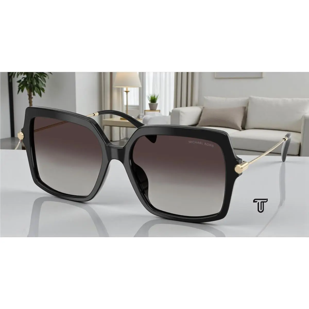 Michael Kors MK2247U 30058G Quogue Black Grey Gradient 57 mm Women`s Sunglasses - Frame: Black, Lens: Dark Grey Gradient