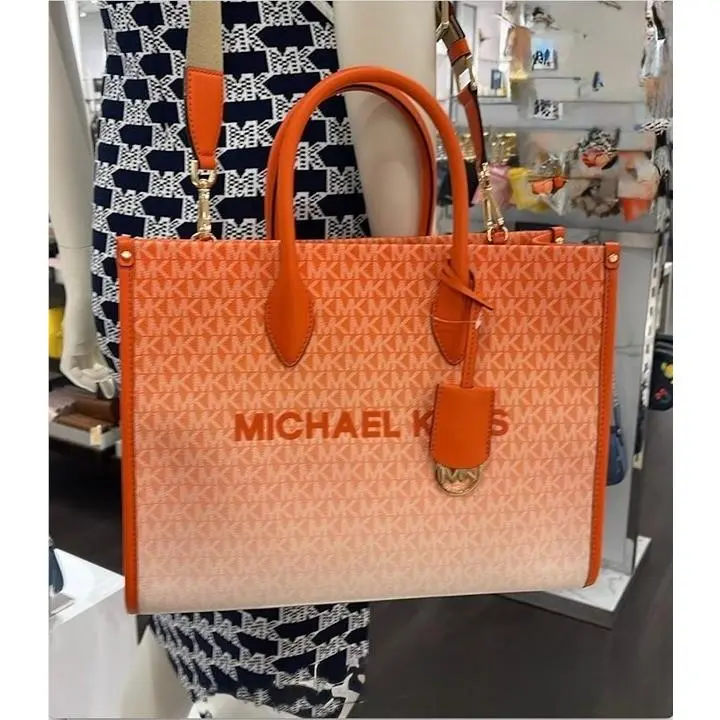Michael Kors Tote Mirella Medium Ombré Logo Bag Poppy