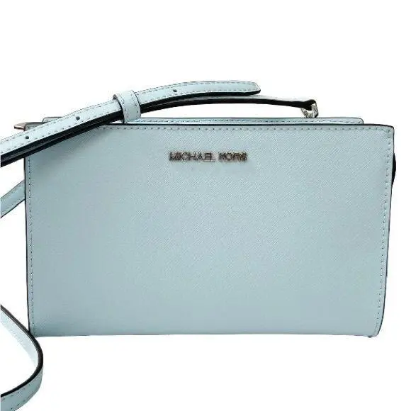 Kors Sheila Small Leather Crossbody Bag in Vista Blue
