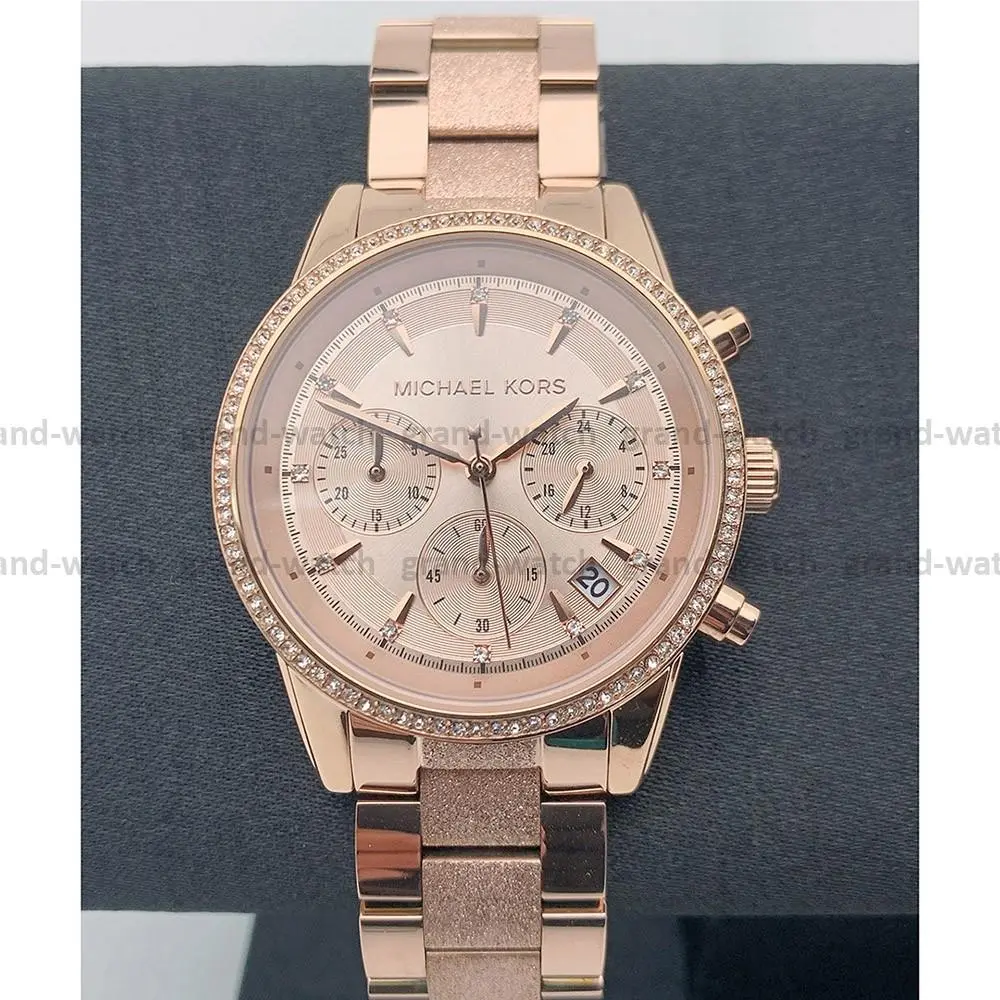 Michael Kors MK6598 Ritz Rose Gold Stainless Steel Bracelet Quartz Women`s Watch