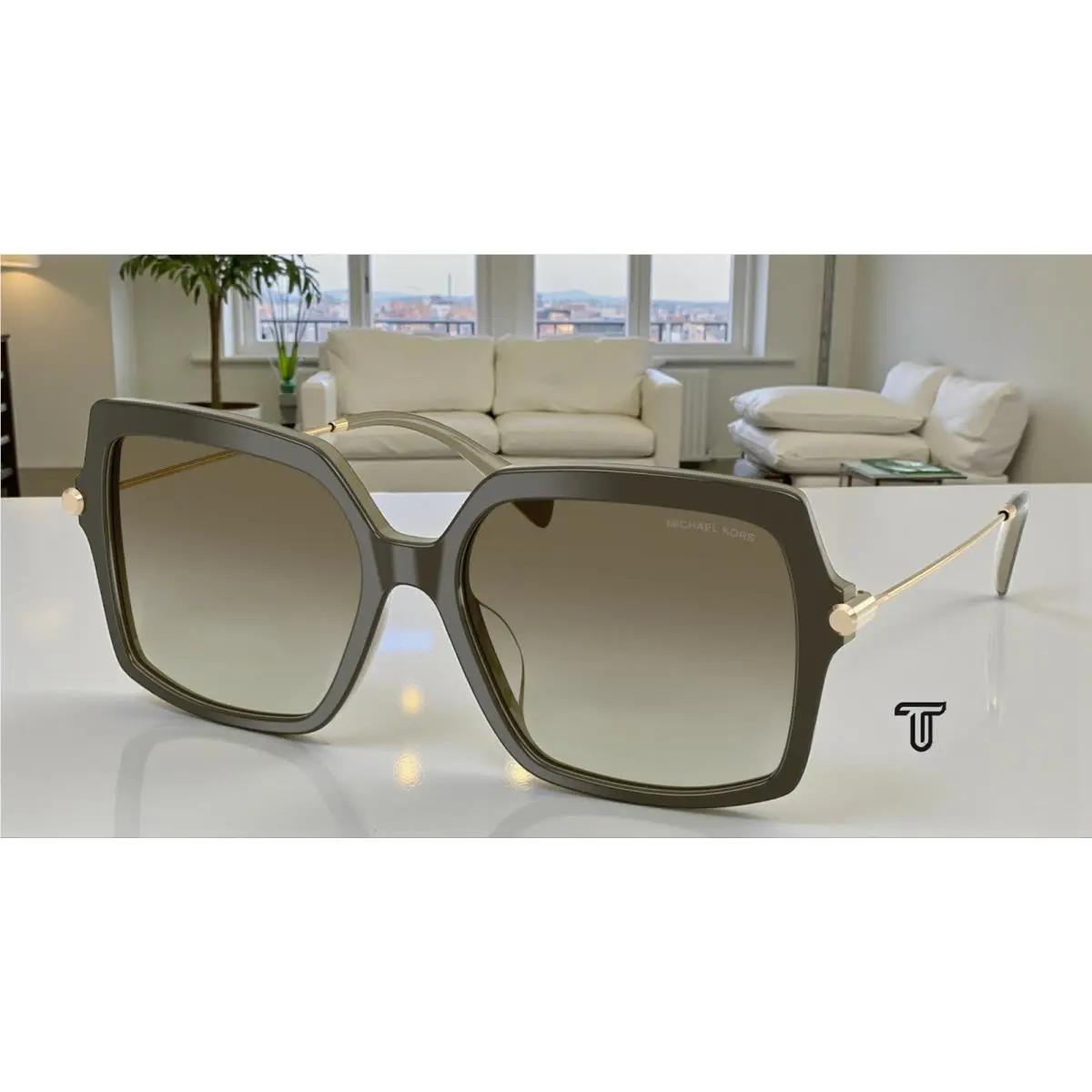 Michael Kors MK2247U 40193M Quogue Olive Smoke Gradient 57 mm Women`s Sunglasses - Frame: Olive Smoke, Lens: Olive Gradient