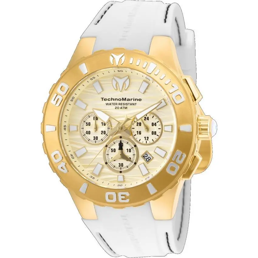Technomarine Cruise Medusa Mens 44mm Gold Dial Chronograph Watch TM-115078 by TechnoMarine
