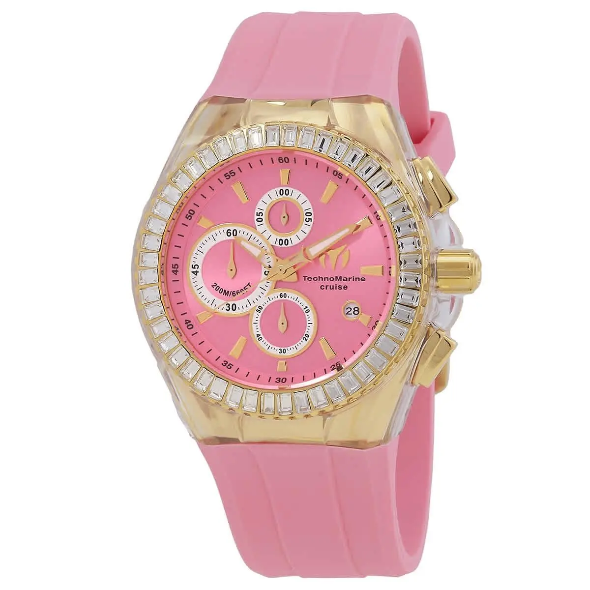 Technomarine Cruise Chronograph Quartz Crystal Pink Dial Men`s Watch TM-121157 by TechnoMarine