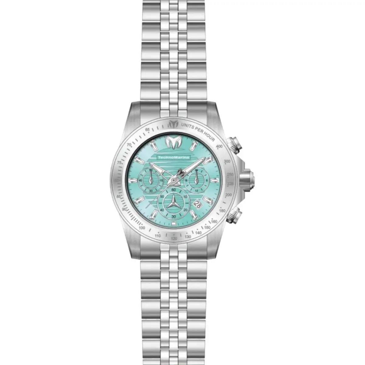 Technomarine Men`s Watch Manta Ray Light Blue Dial Silver Bracelet TM-225011 by TechnoMarine