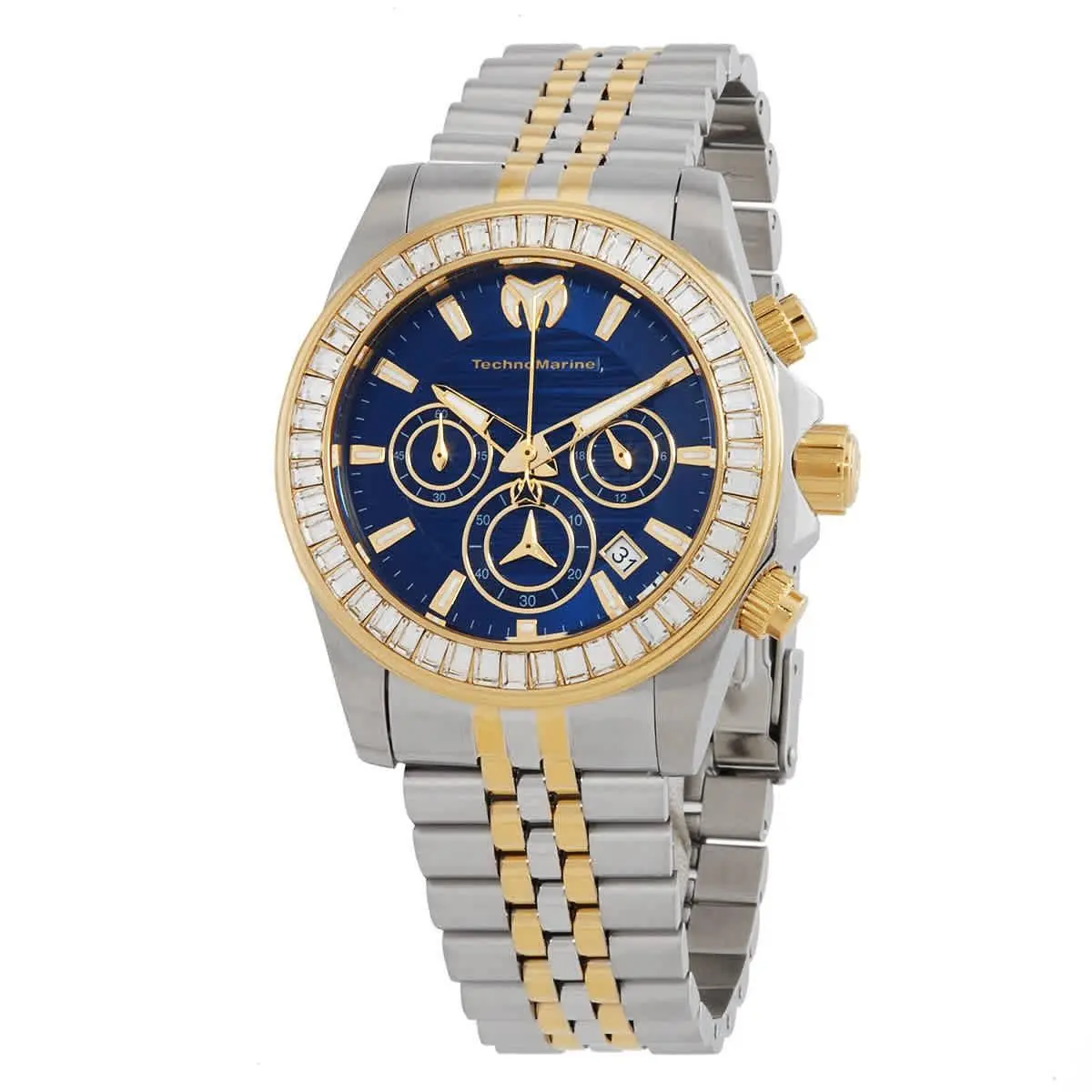 Technomarine Manta Chronograph Gmt Quartz Crystal Two-tone Mens Watch TM-222019 by TechnoMarine