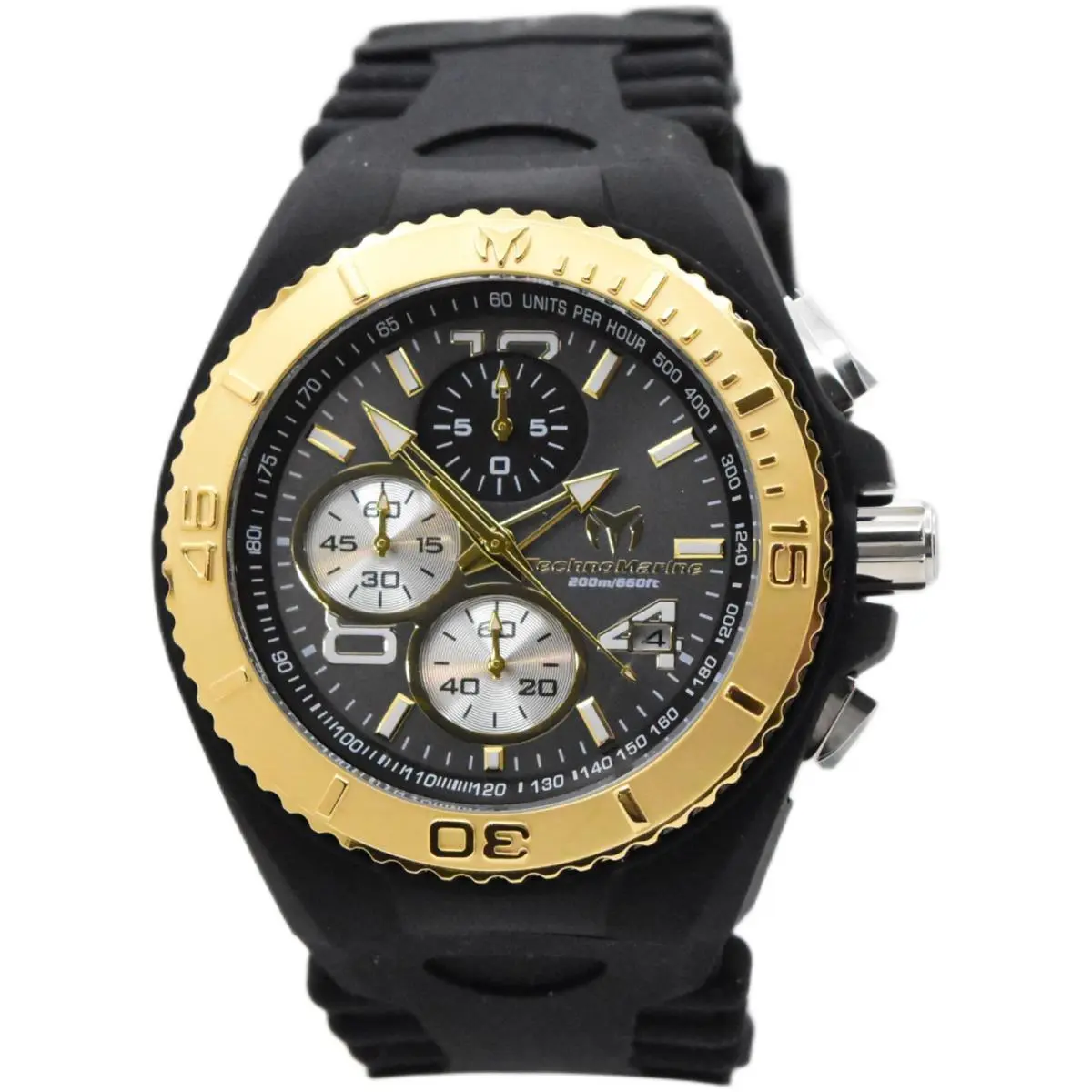 Technomarine Cruise Jellyfish Mens 46mm Black Gold Chronograph Watch TM-115149