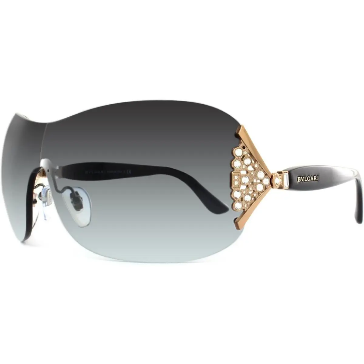 Bvlgari BV6061B 376/8G Sunglasses Black / Grey Gradient Lens