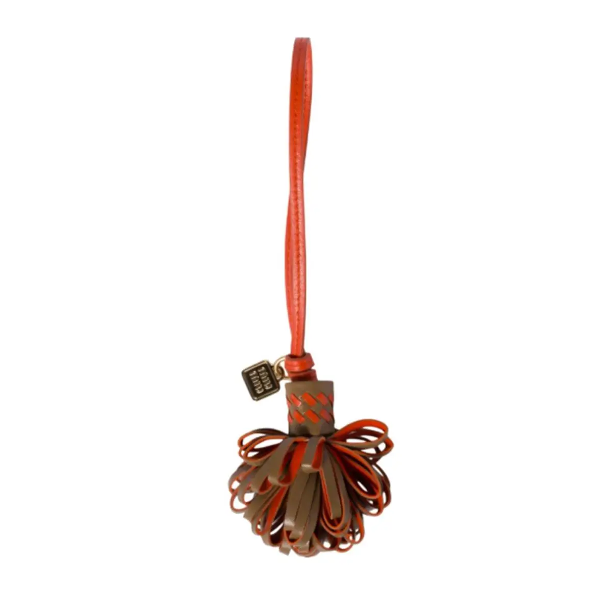 Bag Charm Leather Keychain Nappa Leather Orange Green by Miu Miu