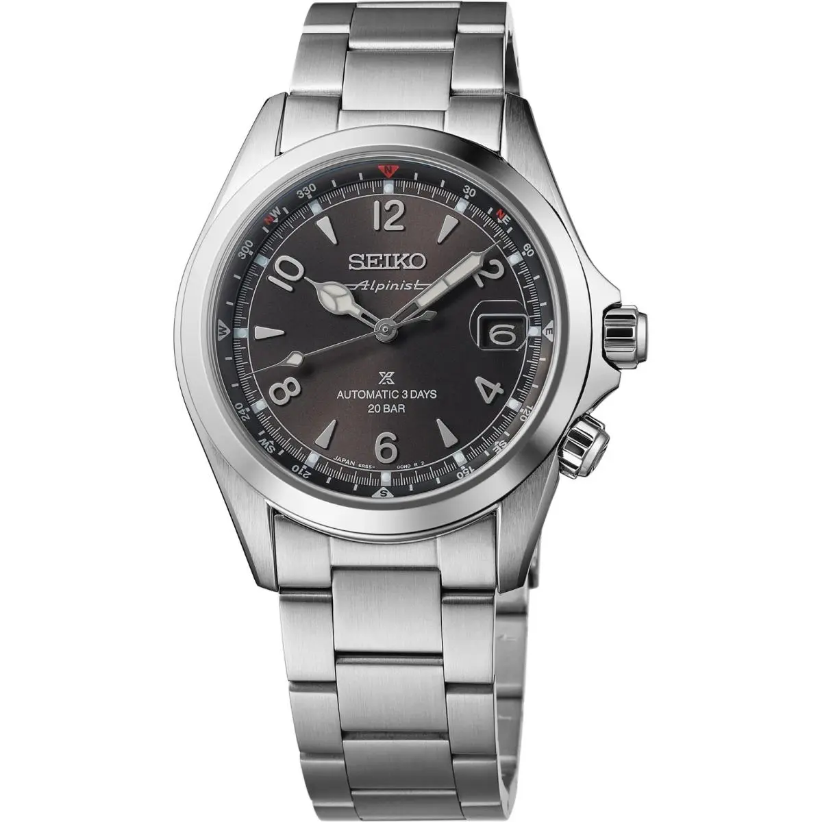 Prospex Alpinist Auto Black Dial Stainless Men`s Watch SPB505 by Seiko
