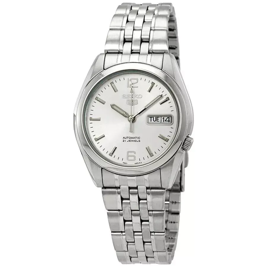 Seiko 5 Automatic SNK385K1 Stainless Steel 21 Jewels White Dial 30M Mens Watch