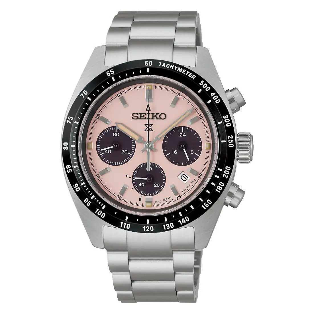 Prospex Speedtimer 39mm Pink Dial Stainless Steel Watch SSC963 by Seiko