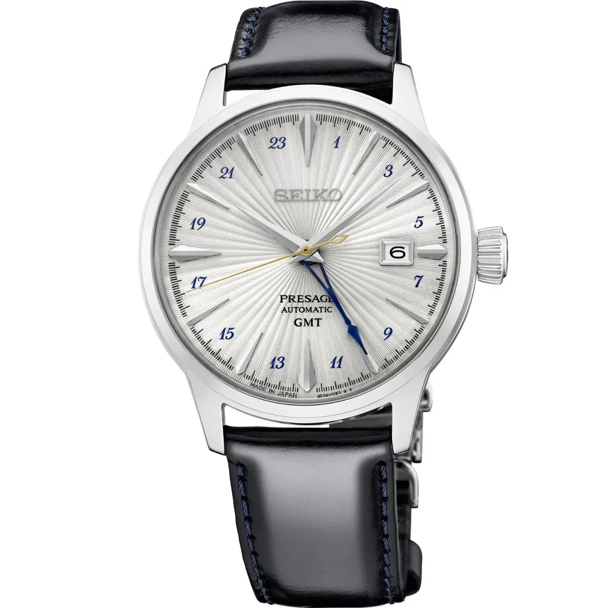 Seiko Presage Cocktail Time 40.5mm Silver Dial Leather Band Watch SSK049
