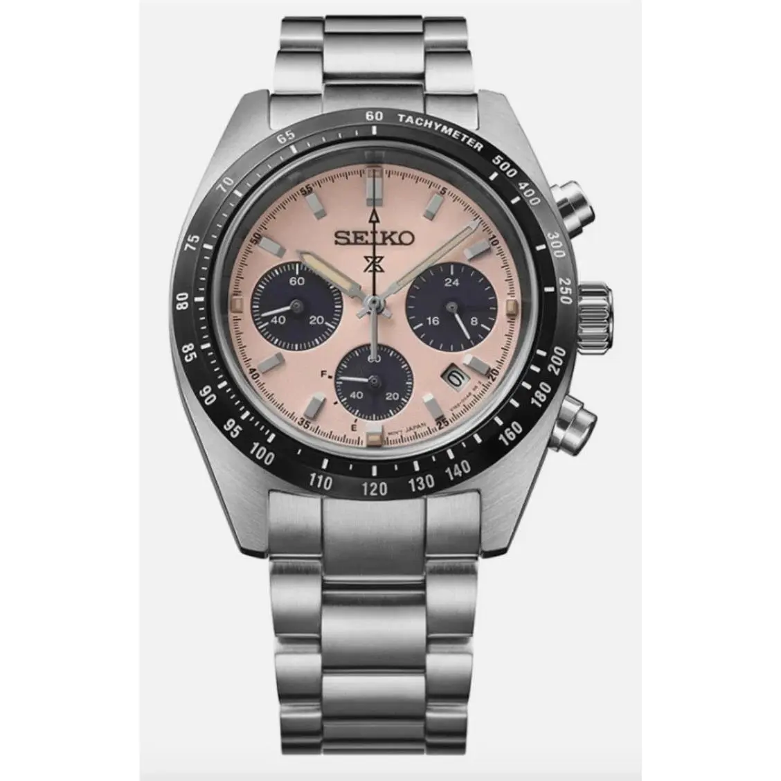 Prospex Speedtimer Solar Salmon Dial Men’s Watch SSC963 by Seiko