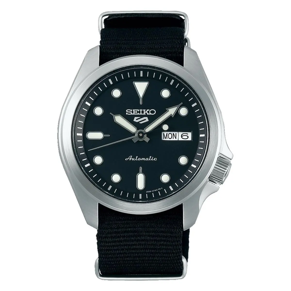 Seiko 5 Sports SRPE67 40 mm Black Dial Field Military Nylon Band Men Watch Skx