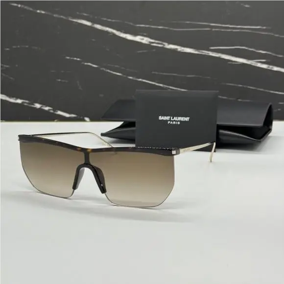 SL 519 Mask 003 Saint Laurent Brown Oversized SL519 003 Women Sunglasses by Yves Saint Laurent