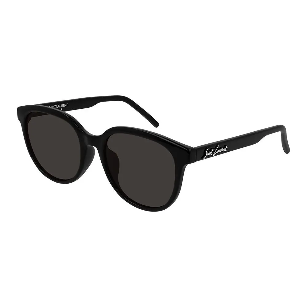 Saint Laurent SL 317/F 001 Black Injected Round Sunglasses Gray Lens