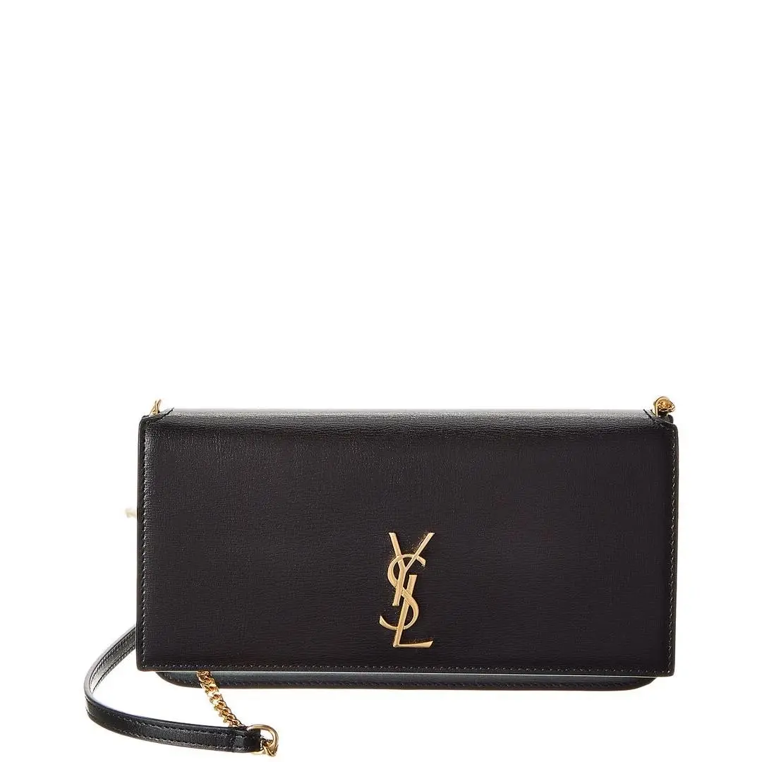 Saint Laurent Cassandra Leather Phone Holder Women`s Black