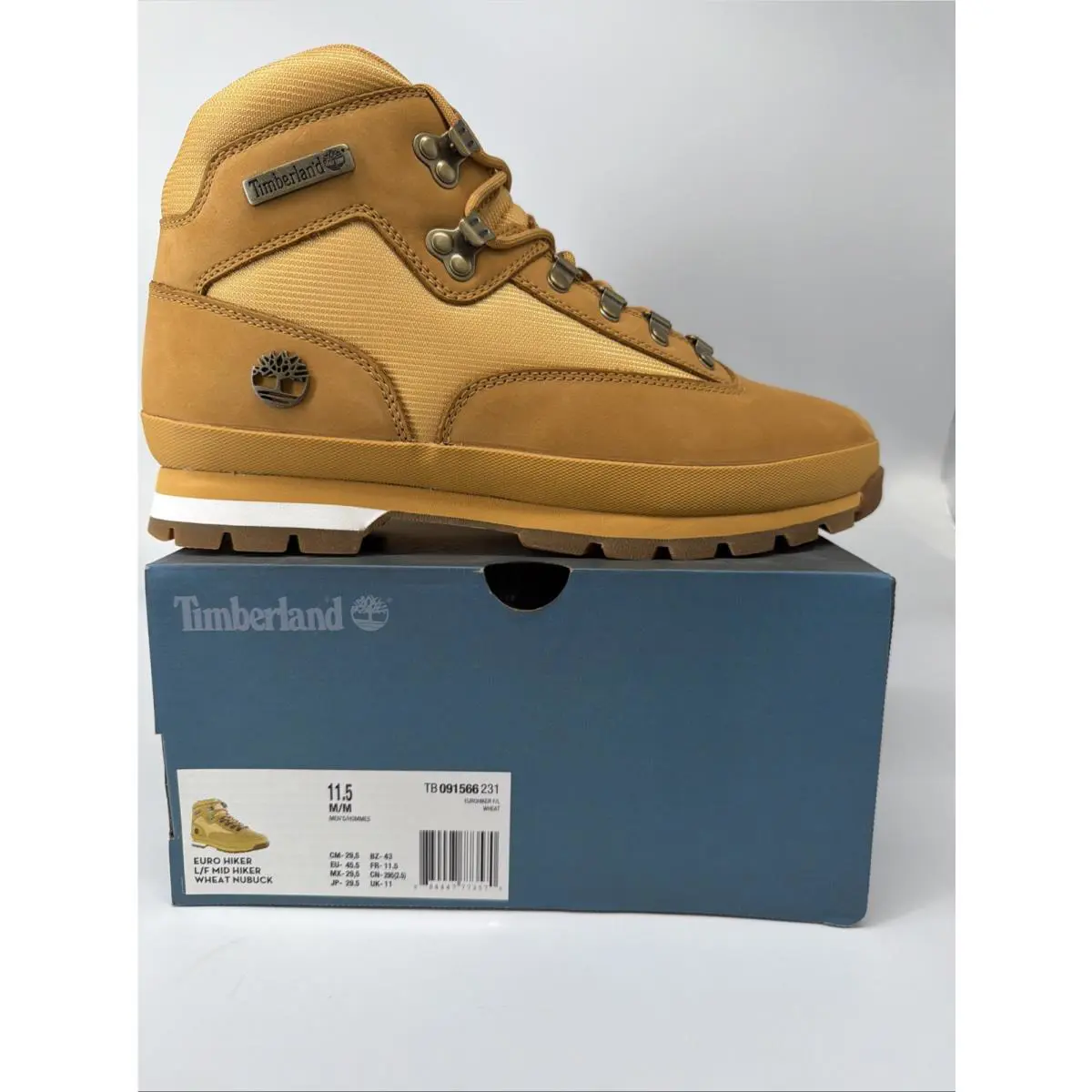 Timberland Boots Euro Híker Wheat Size 11.5 Usa Men’s Nubuck Eur 45.5