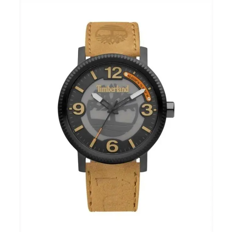 Timberland Classic Black Dial Light Brown Leather Strap Watch – TDWGA2101501 - Dial: Black, Band: Brown