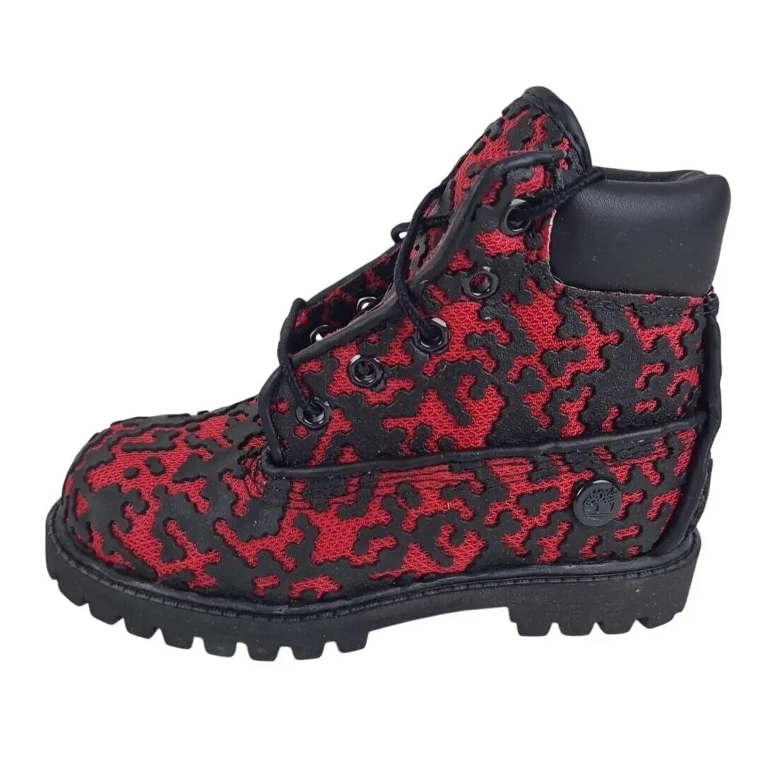 Timberland Toddler`s 6 In Classic 20848 Ventilator Outdoors Black Red Sz 8