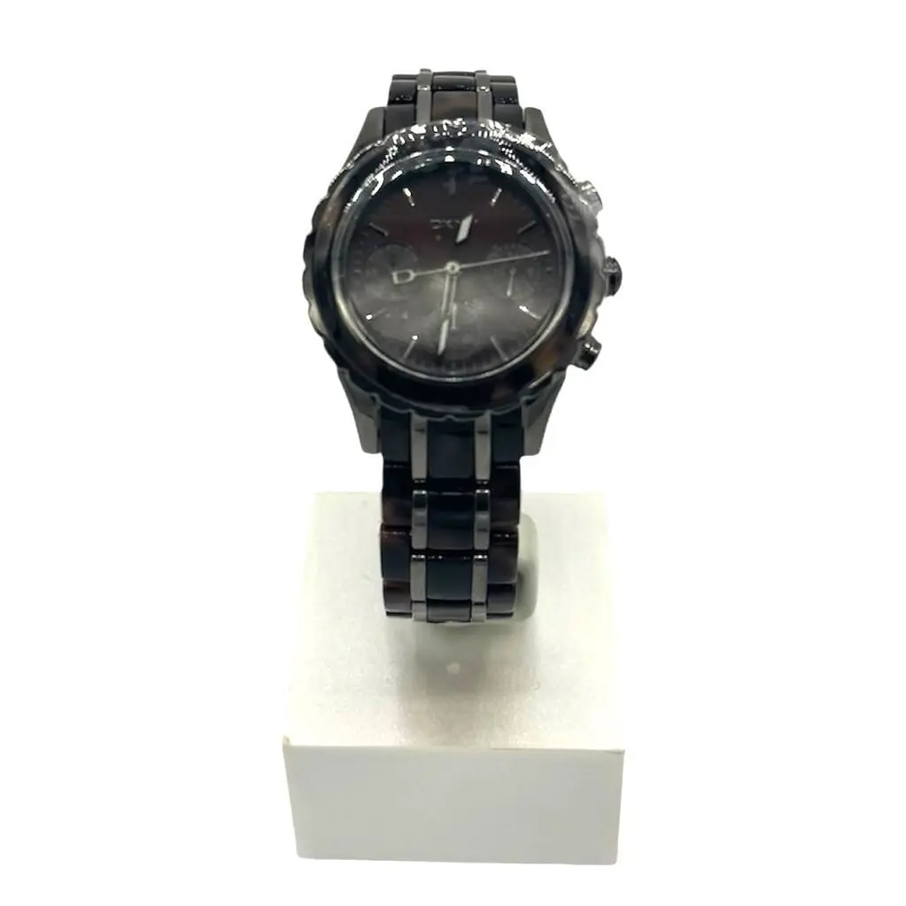 Dkny NY8709 Chronograph Stainless Steel Case Tortoise Resin Women`s Watch by Caravelle