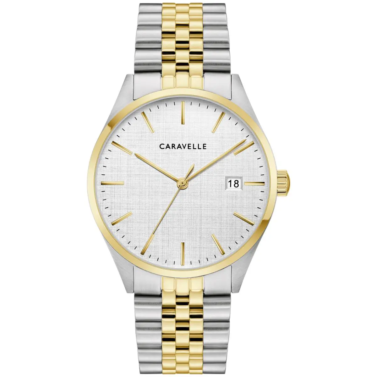 Bulova 45B163 Caravelle Classic Linen Dial Two-tone Quartz 39mm