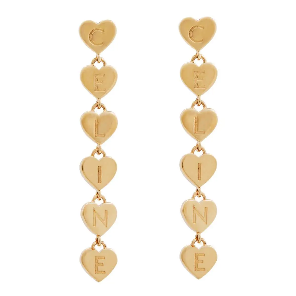 Celine Cœur Celine Heart Earrings in Brass with Gold Finish