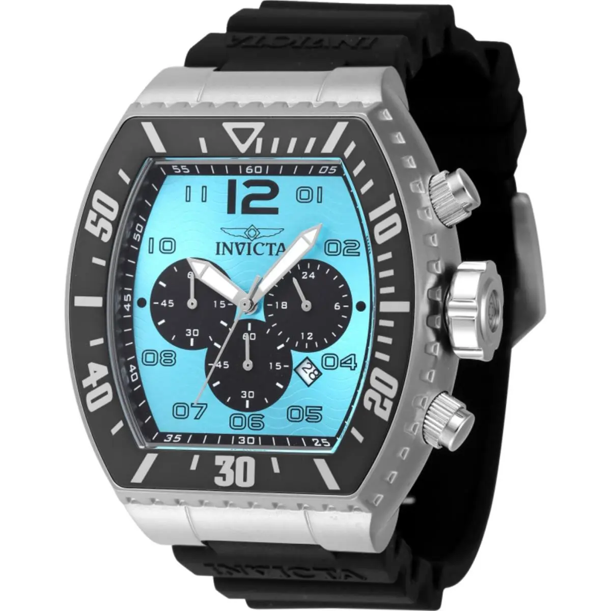 Men`s Pro Diver Airlock Chronograph Quartz Strap 51mm Watch Light Blue by Invicta
