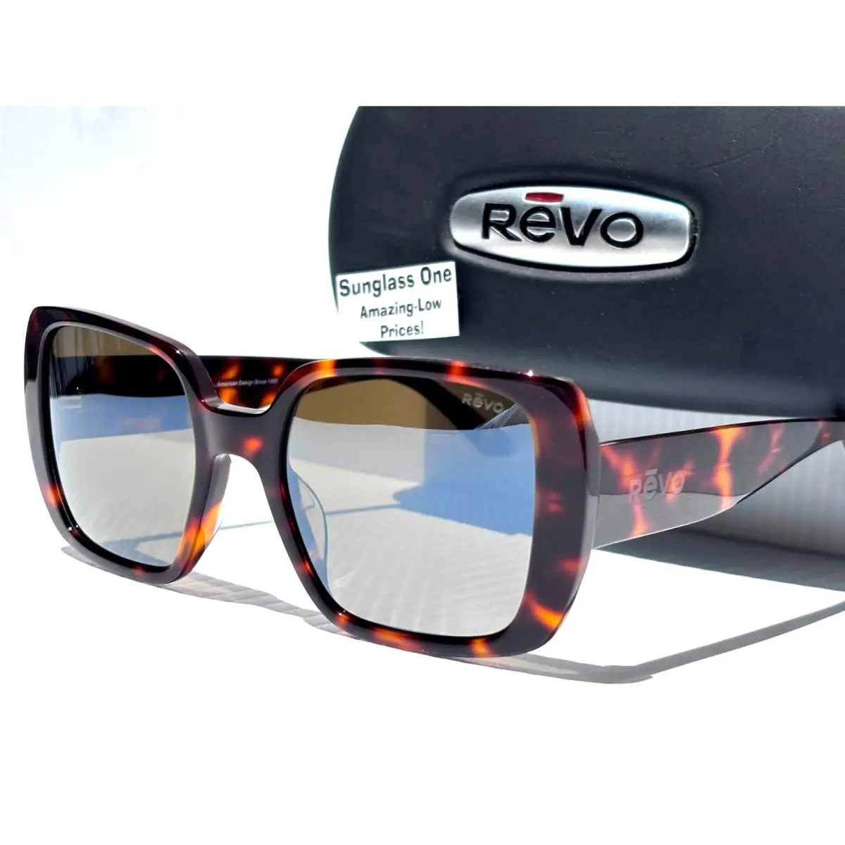 Palma Shiny Tortoise Polarized Brown Mirror Lens Sunglass 1278 02 BR by Revo