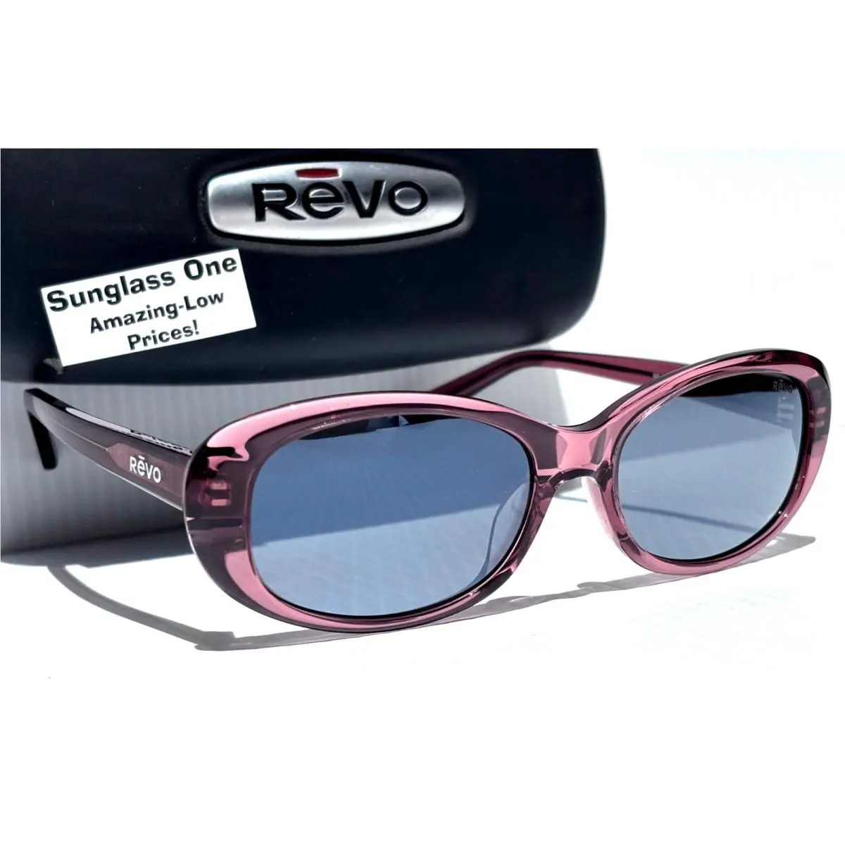 Emma Crystal Mauve Polarized Graphite Grey Lens Sunglass 2217 10 GY by Revo