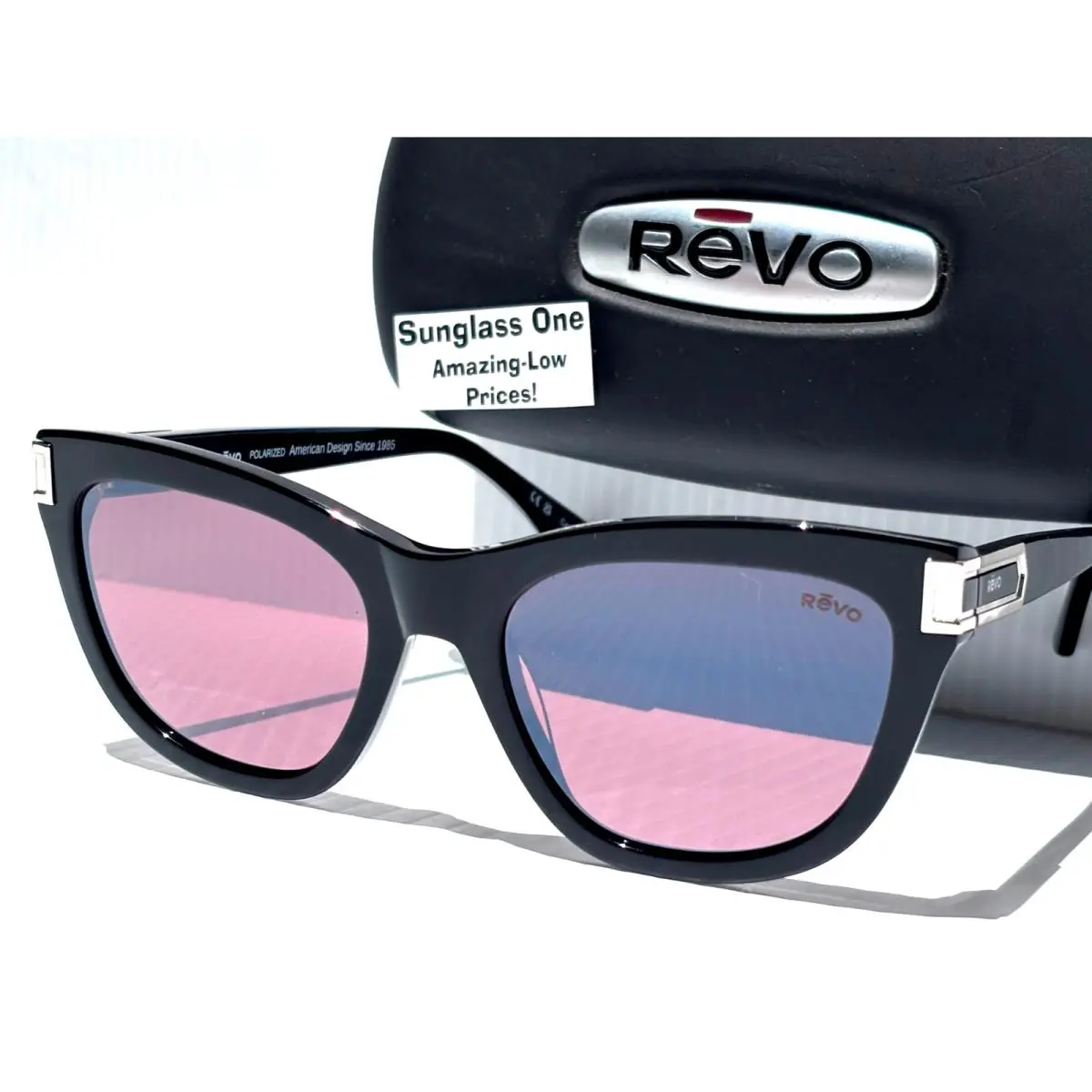 Olive Shiny Black Polarized Drive Lens Sunglass 1279 01 GO by Revo