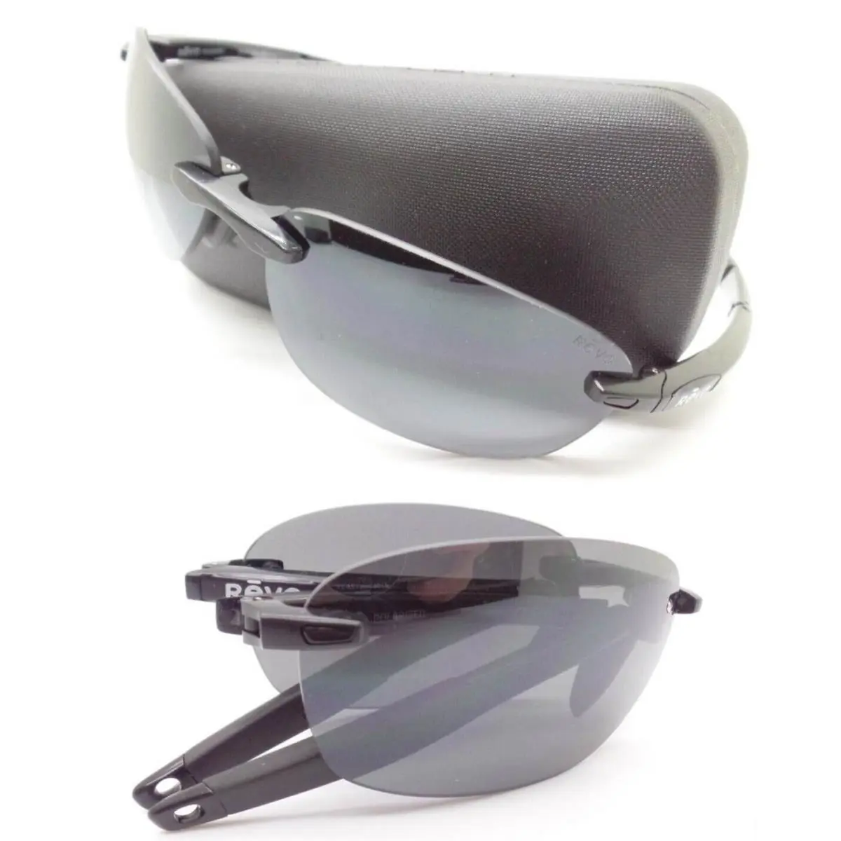 Descend Fold Black Graphite Polarized Mirror Sunglasses by Revo