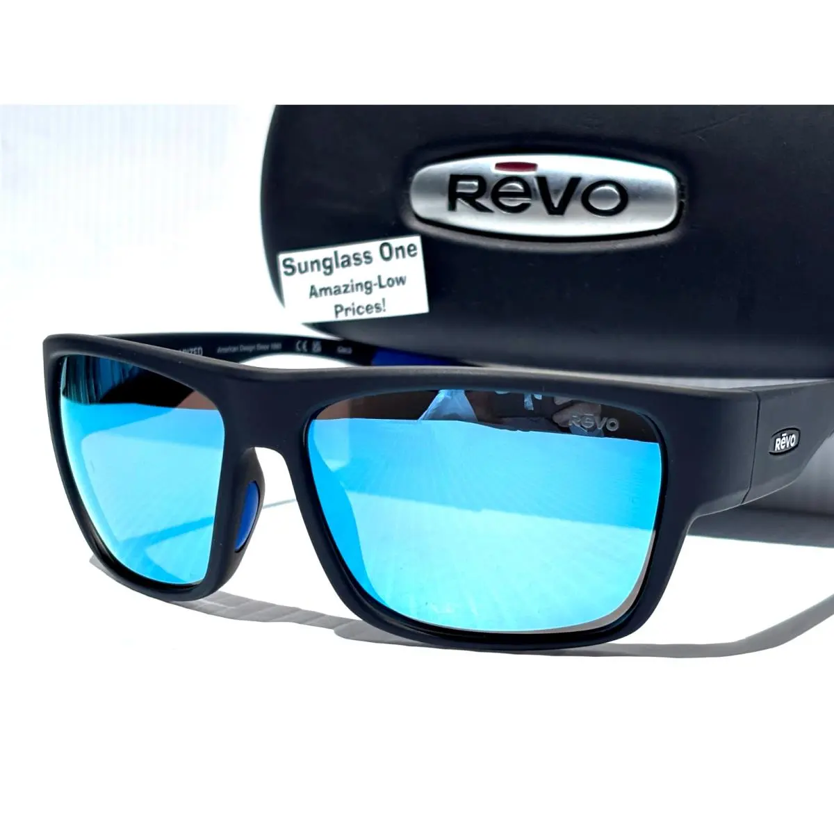Swift Matte Black Polarized Blue Water Lens Sunglass 1285 01 BL by Revo