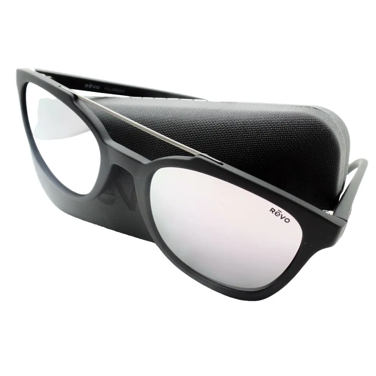 Revo Clayton Matte Black Stealth Mirror Polarized Sunglasses - Matte Black, Frame: Matte Black