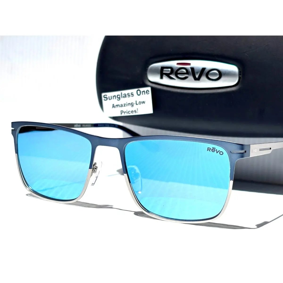 Roman Matte Navy Stainless Polarized Blue Water Lens Sunglass 1276 05 BL by Revo