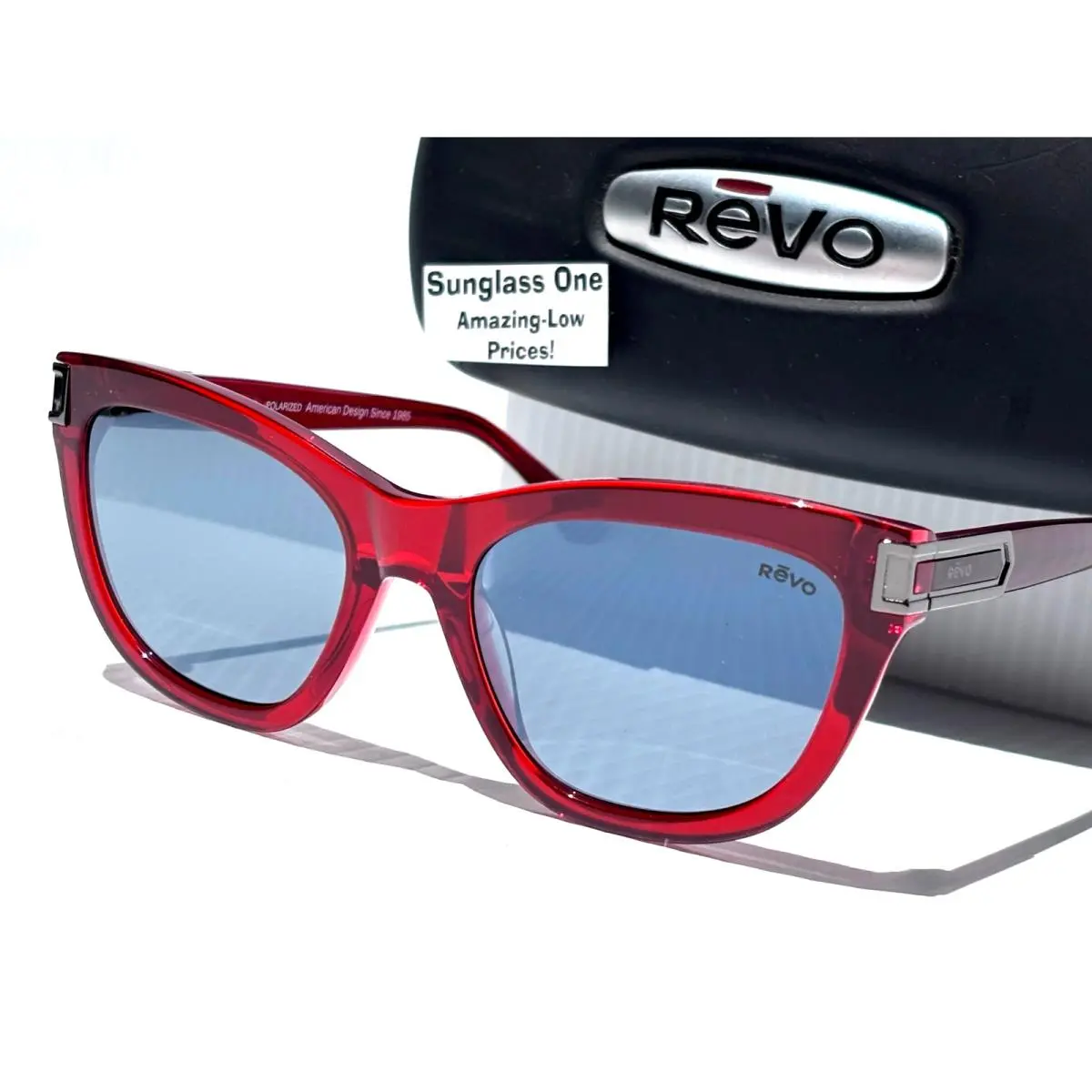 Olive Crystal Burgundy Polarized Graphite Lens Sunglass 1279 06 GY by Revo
