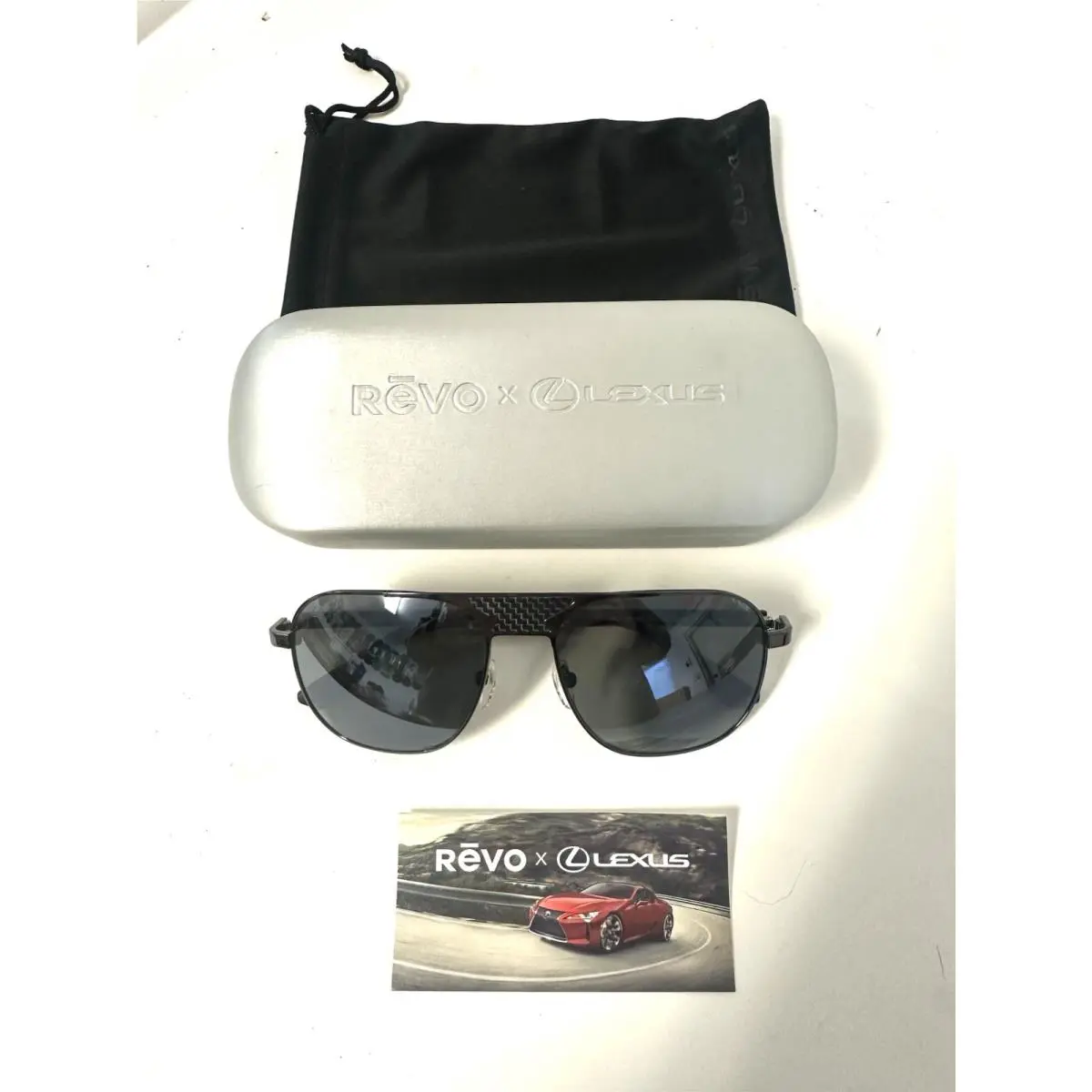 Revo Lexus Polarized Sunglasses Spindle Metal with Graphite Lens 58 17-140