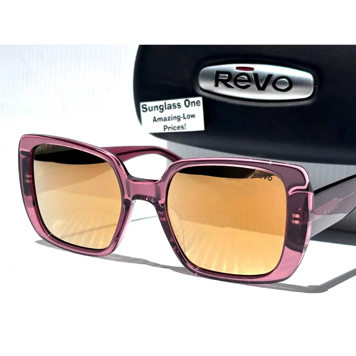 Revo Palma Crystal Mauve Polarized Champagne Lens Sunglass 1278 10 CH