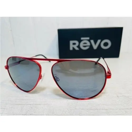 RE1163 06 GY Metro Firecracker Red W/graphite Polarized Aviator Suns by Revo