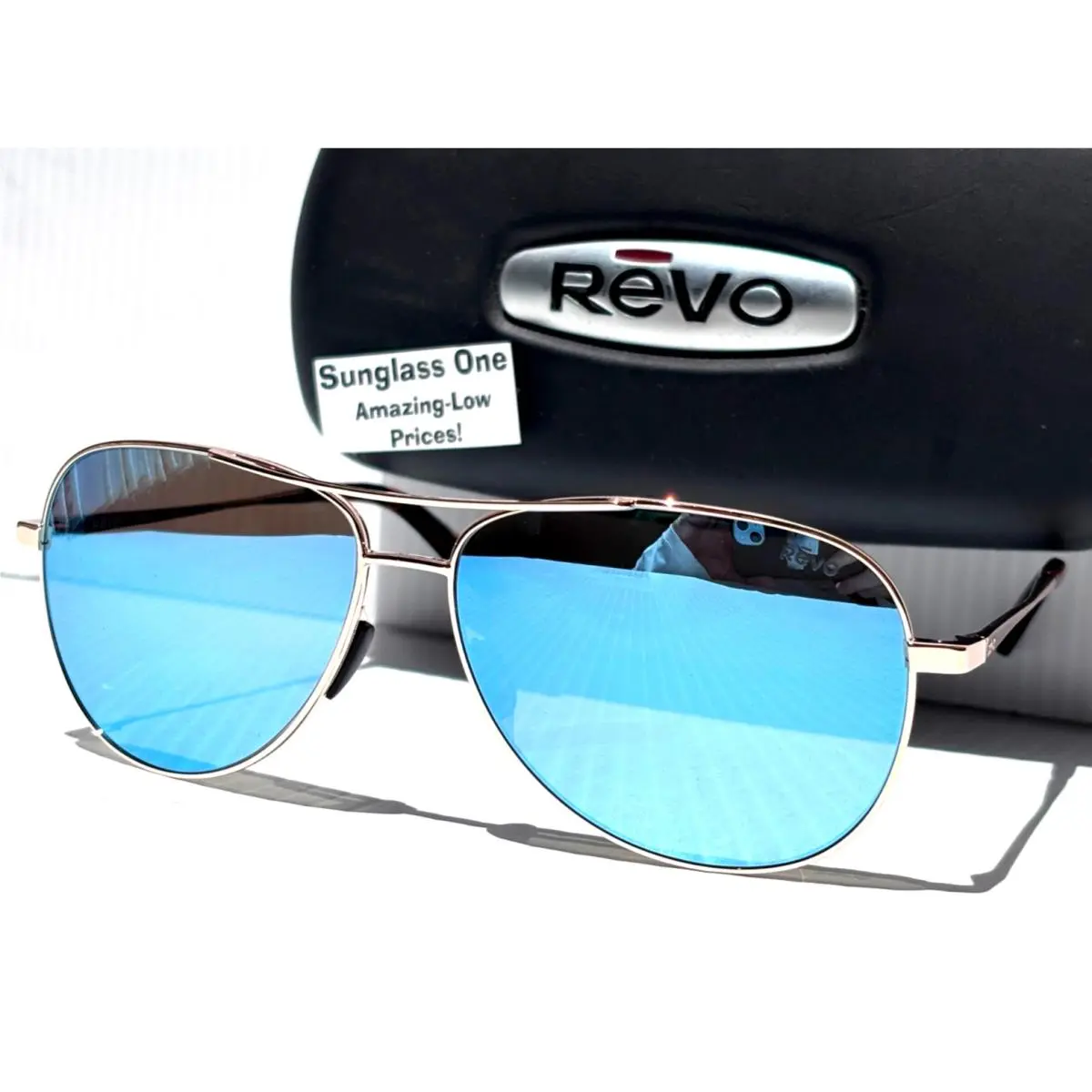 Revo Relay Petite 2 Shiny Gold Polarized Blue Water Lens Sunglass 2014 04 BL